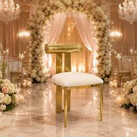 Chaise d'hôtel moderne en acier inoxydable doré, chaise d'appoint pour banquet de mariage, siège rembourré pour salle de réception et salle à manger