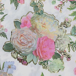 Floral Napkins 330mmx330mm Printed Gold Stamped For Anniversary Events - Product Image 3