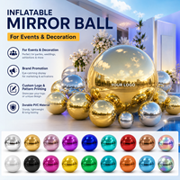 Ballon géant brillant gonflable, boule miroir, grande sphère pour la décoration de Noël, de mariages, de fêtes et d'expositions d'art