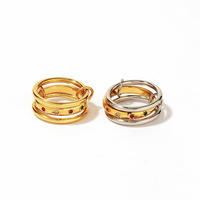 Stainless Steel Geometric Ring European American Style Instagram-Inspired Light Luxury High-End Vibe 18K Gold-Plated