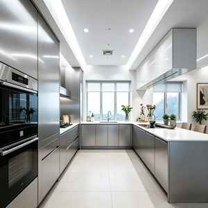 Meubles de cuisine modernes en acier inoxydable Bokejia, installation nationale complète - Product Image 2