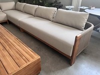 Ensemble de canapés d'extérieur en teck robuste à assise profonde, 7 pièces, grand mobilier de patio modulable pour les distributeurs américains