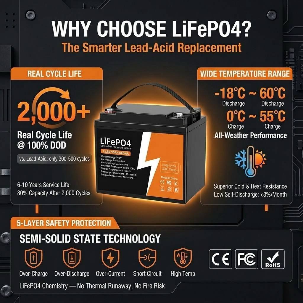 Energy Storage Lithium Battery 12V 24V 50Ah 100Ah 200Ah 400Ah LiFePO4 Energy Storage Battery Pack 6000+ Cycle Life · image 2
