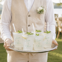 Gobelet en plastique transparent givré personnalisé avec logo, réutilisable pour mariage, banquet, vaisselle, décoration de fête, vente en gros, cadeau personnalisé pour la maison