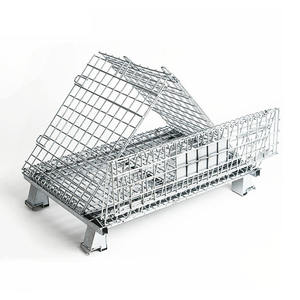 Portable Galvanized Foldable Metal Steel <strong>Wire</strong> <strong>Mesh</strong> Crate Recyclable Storage <strong>Container</strong> for Cold Storage Cargo Cargo Storage - Product Image 2