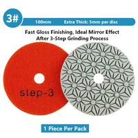 Tampons de polissage diamantés TGS 3 étapes pour polissage à l'eau, disques de ponçage rapide pour marbre et granit, 4 pouces, pour meuleuse d'angle