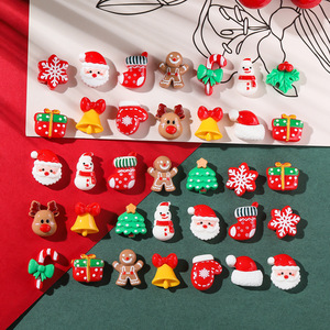จี้เรซิ่นรูปต้นคริสต์มาสการ์ตูน สำหรับตกแต่งขอบด้วยกาวครีม DIY ใช้ประดับถุงของขวัญ ตกแต่งเล็บ และงานฝีมือต่างๆ - Product Image 6