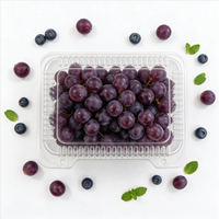 Transparante fruit- en groenteverpakking, grote capaciteit, voedselveilig, gerecycled PET, supermarkt, vers, 1500ml