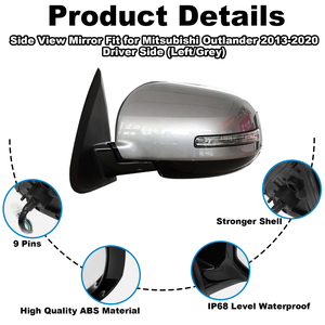 Reemplazo del <span class=keywords><strong>espejo</strong></span> lateral para 2013-2020 <span class=keywords><strong>Mitsubishi</strong></span> <span class=keywords><strong>Outlander</strong></span> coche <span class=keywords><strong>espejo</strong></span> retrovisor 9 cables de energía plegable de calefac - Product Image 3