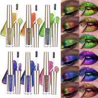 Prêt à expédier – Fard à paupières liquide caméléon 6 couleurs, haute pigmentation, effet duo-chrome, scintillant, maquillage 2-en-1 pour yeux et lèvres, faible MOQ