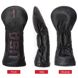 Housse de tête de <span class=keywords><strong>club</strong></span> de <span class=keywords><strong>golf</strong></span> personnalisable en PU de qualité supérieure, ensemble de housses de tête de <span class=keywords><strong>golf</strong></span> adaptées à la plupart des clubs, housses de putter en cuir pour mallets - Product Image 3