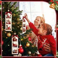 Grenzüberschreitender Weihnachts-Holz-Bilderrahmen-Anhänger, handgemachtes DIY-Bastelarbeiten, Weihnachts- und Neujahrsdekorationen, Feiertagsgeschenk