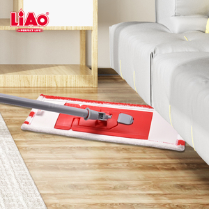 Qianliao — fournitures de nettoyage, serpillière plate en microfibre pivotante à 360 ° pour carreaux de bois dur, <span class=keywords><strong>vinyle</strong></span>, nettoyage humide et sec - Product Image 5