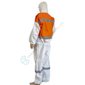 SMS respirant jetable avec <span class=keywords><strong>combinaison</strong></span> de vêtements de travail à rayures réfléchissantes - Product Image 2