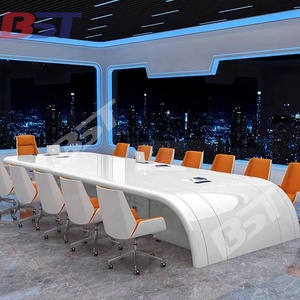 Mesa <span class=keywords><strong>de</strong></span> reuniones para conferencia, <span class=keywords><strong>piedra</strong></span> <span class=keywords><strong>Artificial</strong></span> suave y moderna, tamaño grande, alta gama, 16 personas, para el Estado - Product Image 3