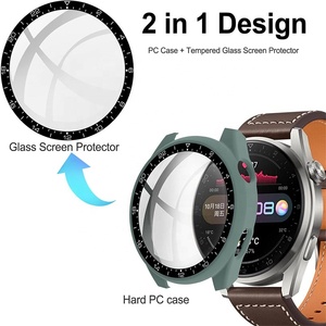 Boîtier en verre trempé pour <span class=keywords><strong>Huawei</strong></span> <span class=keywords><strong>Gt3</strong></span> 46mm <span class=keywords><strong>42mm</strong></span> avec numéro de cadran pour <span class=keywords><strong>Huawei</strong></span> Gt2 46mm <span class=keywords><strong>42mm</strong></span> montre couverture pare-chocs étui de protection - Product Image 2