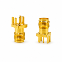 Fabrika Tedariki 50 Ohm 1.7mm Aralıklı SMA Dişi Jak Tam Pirinç PCB Panel Kenar Montajlı Fiş RF Koaksiyel Konnektörler