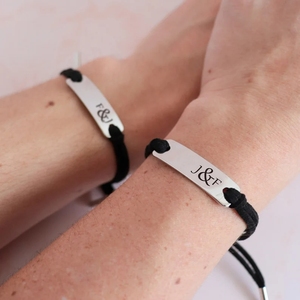 Braccialetti in Pelle con Cordino in Acciaio Inossidabile alla Moda per Coppie, Braccialetti dell'Amicizia Personalizzabili con Testo e Nome per Innamorati - Product Image 6