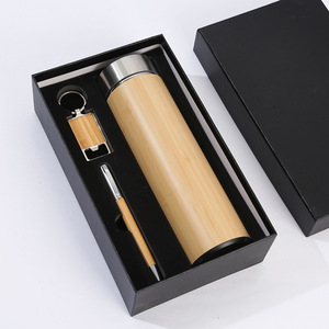 Hot Selling Custom Logo Bamboo Cup Luxury Promotion Business Gift Set for Company Marketing