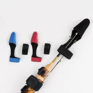 New product Custom Fishing Tackle Neoprene Magic Tape Elasticity Cable Tie Telescopic Fishing Rod Tip Soft Cover Pole Cap