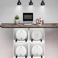 Détecteur de fumée photoélectrique ABS interconnecté, système d'alarme incendie intelligent WiFi, capteur de sécurité domestique sans fil