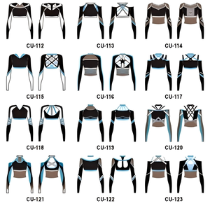 Uniformes de Porristas al por Mayor, Trajes de Entrenamiento Cómodos de Spandex <span class=keywords><strong>para</strong></span> Niñas, Colores Personalizados <span class=keywords><strong>para</strong></span> <span class=keywords><strong>Fiestas</strong></span> Escolares - Product Image 4