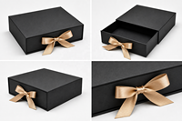 Boîte de rangement pour extensions de cheveux en satin de luxe avec logo personnalisé, laminage mat, gaufrage, imperméable, noire, sac de rangement pour perruque, cadeau