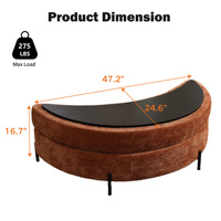 OEM Moderner 360° Drehbarer Sessel mit Kunstleder-Polsterung Halbmond-Aufbewahrungsbank Ottoman für Wohnzimmer und Schlafzimmer