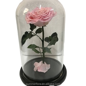 Fleurs préservées en gros dans du verre, tête de <span class=keywords><strong>rose</strong></span> de 10 cm, décoration florale, roses préservées - Product Image 1