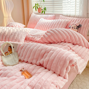 Bộ chăn ga gối đệm lông nhung giả thỏ mềm mại, ấm áp, thân thiện với môi trường, chất liệu lông mink cao cấp, bán chạy năm 2025, dùng được quanh năm - Product Image 3