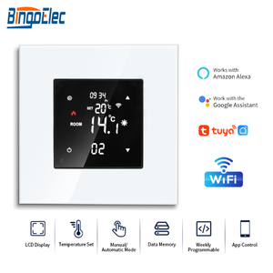 Умный Wi-Fi термостат Tuya Smart Life с сенсорным ЖК-дисплеем, контроллер температуры с функцией таймера для дома и отеля - Product Image 1
