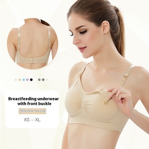 Sujetador de lactancia sin costuras de gran tamaño para lactancia posparto Maternidad Hebilla frontal sin cables Push-Up Intimates - Product Image 1