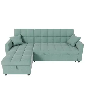 Tersedia Amerika Penyimpanan Sofa Tempat Tidur Bentuk L untuk Perabot Ruang Tamu Tempat Tidur Sofa Sudut Kain Sofa Tempat Tidur