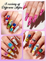 Lot de 12 stylos permanents pour nail art en plastique, marqueurs 3D et stylos à vernis, pinceaux de dessin et de peinture, pour DIY beauté