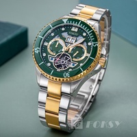 Großhandel Maßgefertigte Zifferblatt-Uhr Automatische Mechanische Bewegung Marken-Edelstahluhr 5ATM Leuchtende Zeiger Tourbillon-Uhr
