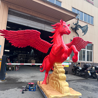 Modèle de cheval animatronique électrique à capteur infrarouge en métal pour centre commercial, utilisation intérieure/extérieure dans les parcs d'aventure et les aéroports