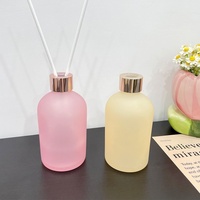 Bouteille diffuseur de parfum décorative de luxe vide en verre, ronde, grande, 200 ml, pour salle de bain, vente en gros