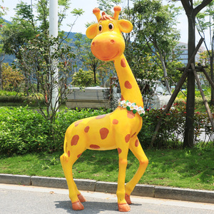 Sculptures de dessin animé <span class=keywords><strong>en</strong></span> résine faites à la main ornements d'affichage de centre commercial statue de <span class=keywords><strong>girafe</strong></span> grandeur nature décorations de jardin de paysage extérieur - Product Image 4