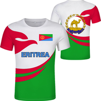 Ropa de moda tradicional de Eritrea, camisetas para hombre con tela de bandera de Eritrea, camiseta de poliéster, ropa con logotipo personalizado/Nombre/texto