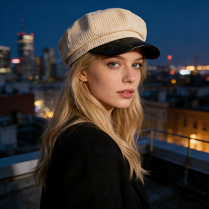 Béret et casquette de gavroche en jean octogonale rétro artistique pour <span class=keywords><strong>femme</strong></span> – <span class=keywords><strong>Chapeau</strong></span> décontracté respirant adapté au ski et aux quatre saisons - Product Image 5