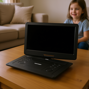 Lecteur DVD portable Vevor, écran pivotant HD de 15,6 pouces avec batterie intégrée, compatible CD/VCD, commande par bouton, prise US - Product Image 2