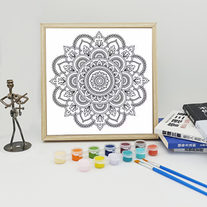 Pittura creativa all'ingrosso <span class=keywords><strong>mandala</strong></span> set pittura su tela con numeri kit BSCI - Product Image 2