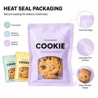 Sacs à biscuits transparents givrés personnalisés de qualité alimentaire, scellables à la chaleur, en plastique laminé, pour pain, pâtisserie, bonbons et snacks