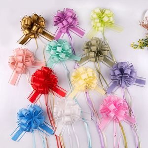 Pita Bunga Organza Plastik Besar 15cm Elegan Ramah Lingkungan, Pita Tarik Warna Polos, Bola Hadiah Natal, Pita Hadiah Bunga Plastik - Product Image 1