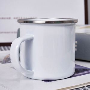 แก้วเคลือบสีขาวเปล่าสำหรับแคมป์ปิ้ง แก้วกาแฟสำหรับพิมพ์ลายซับลิเมชั่น สำหรับใช้งานกลางแจ้ง DIY - Product Image 3