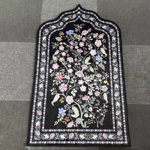 Tappeto da Preghiera Luccicante per Coppie, Design Moderno Kilm e <span class=keywords><strong>Persiano</strong></span> per Matrimoni Islamici, Eid o Pellegrinaggio - Idea Regalo Musulmana Elegante - Product Image 5