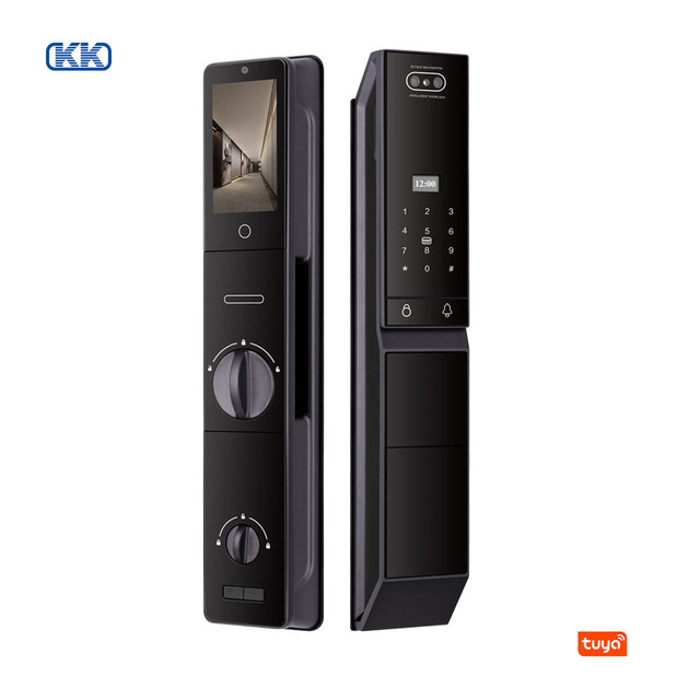 KK Tuya Smart Lock with Fingerprint 3D Face Recognition Wi-Fi Camera Code Access Aluminum Alloy Material