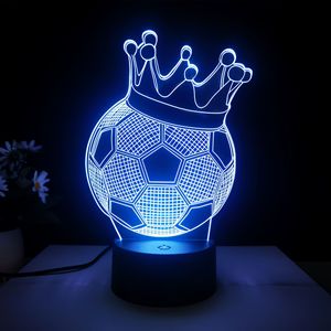 Lámpara LED 3D Luminosa de Acrílico con Forma de Balón de Fútbol, Luz Nocturna USB, Exhibidor de Mesa para Jugadores de Fútbol, Regalo para Aficionados de Clubes <span class=keywords><strong>FIFA</strong></span> y Bares - Product Image 1