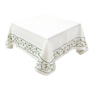 Nhà Máy Cung Cấp Trực Tiếp Giá Rẻ Giá Tùy Chỉnh Hoa Khăn Trải Bàn Vuông Polyester Vải Giáng Sinh Khăn Trải Bàn Cho Giáng Sinh Bảng - Product Image 4