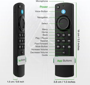 Télécommande de remplacement compatible avec les téléviseurs intelligents Fire TCL Lite avec commande vocale pour les téléviseurs Insignia <span class=keywords><strong>Pioneer</strong></span> Hisense <span class=keywords><strong>4K</strong></span> Cube Stick - Product Image 6
